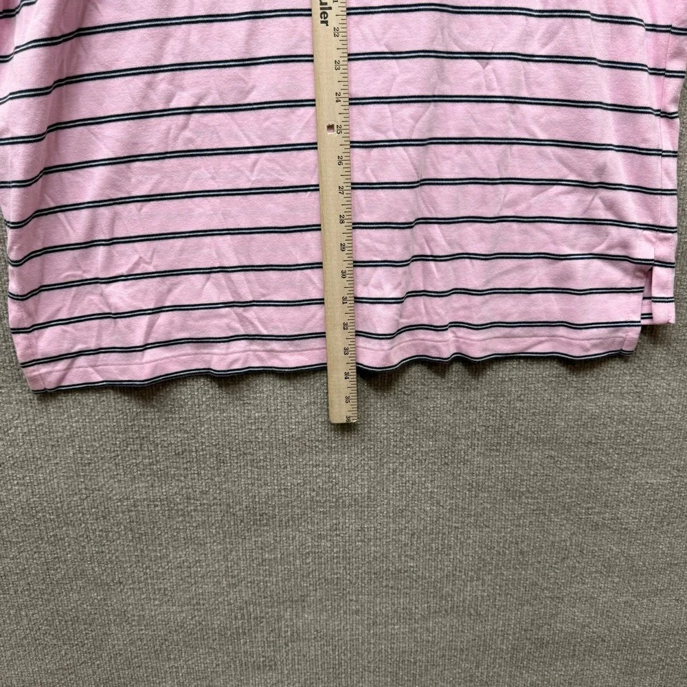 Polo Ralph Lauren Mens XXL Pink Striped Short Sleeve Cotton Polo Shirt